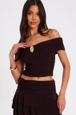 Quiz Going Out Tops|Crop Tops>Bardot Crop Top