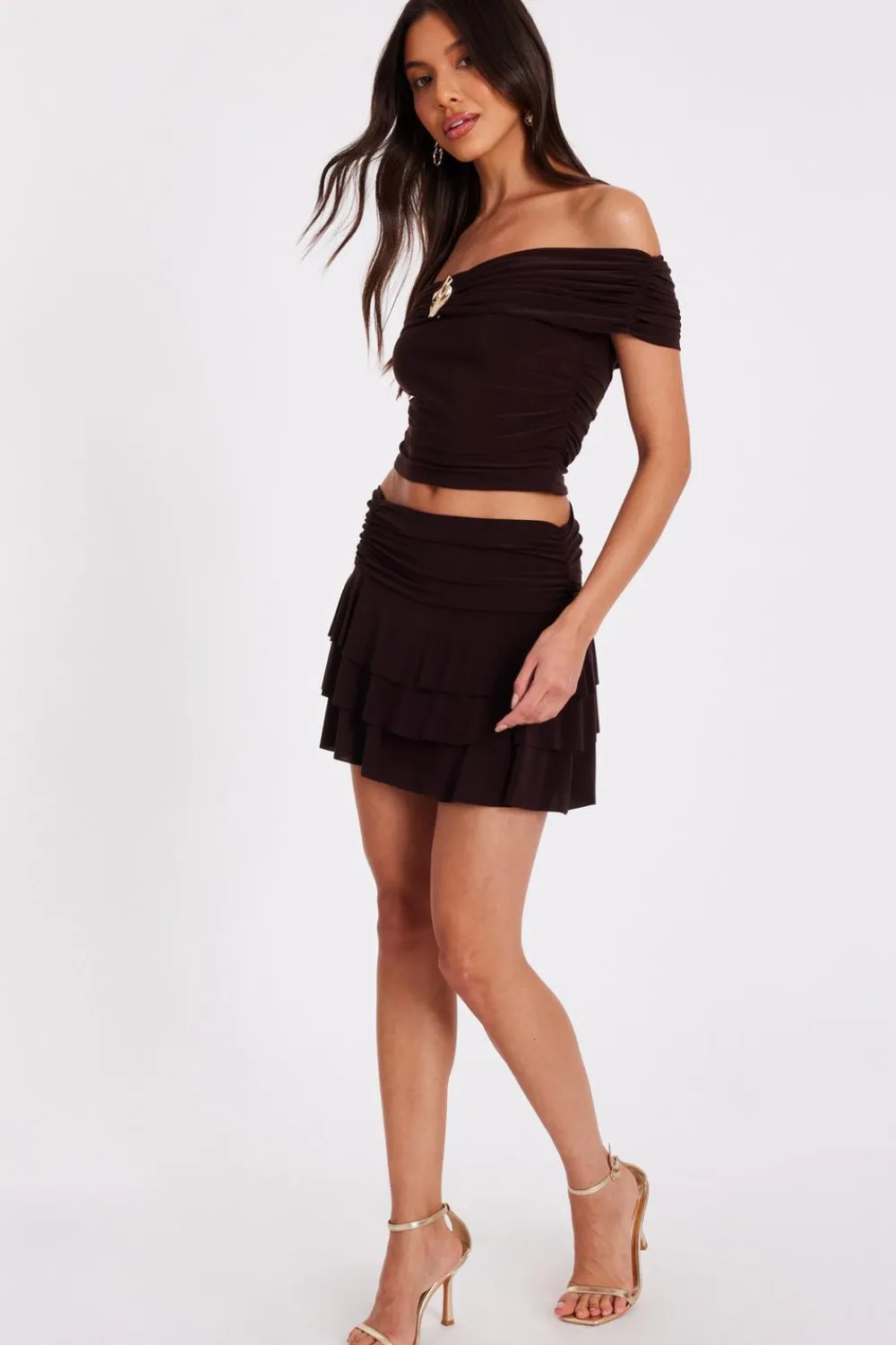 Quiz Going Out Tops|Crop Tops>Bardot Crop Top