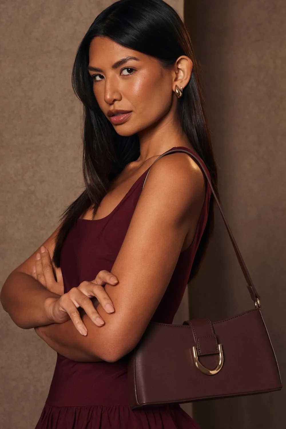 Quiz Bags>Buckle Detail Shoulder Bag