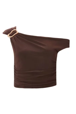Quiz Going Out Tops|Crop Tops>Buckle One Shoulder Top