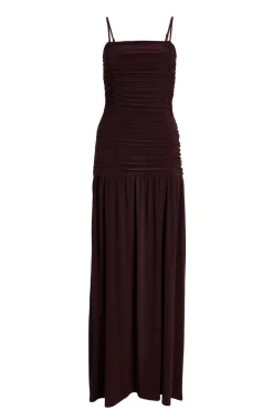 Quiz Evening Dresses|Day At The Races>Brown Drop Waist Maxi Dress