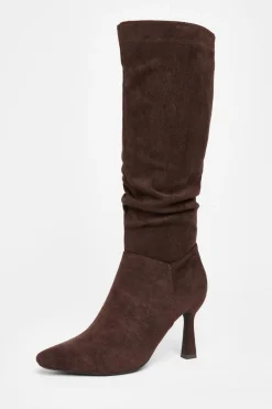 Quiz Heels|Boots>Brown Faux Suede Heeled Boots