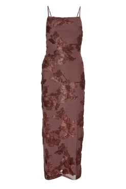 Quiz Day At The Races|Christening Guest>Brown Floral Applique Midaxi Dress