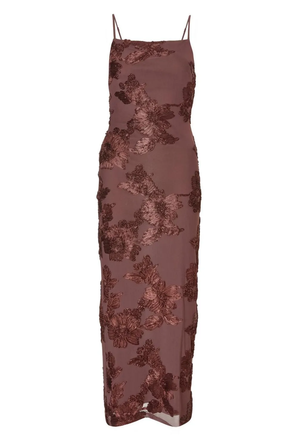 Quiz Day At The Races|Christening Guest>Brown Floral Applique Midaxi Dress