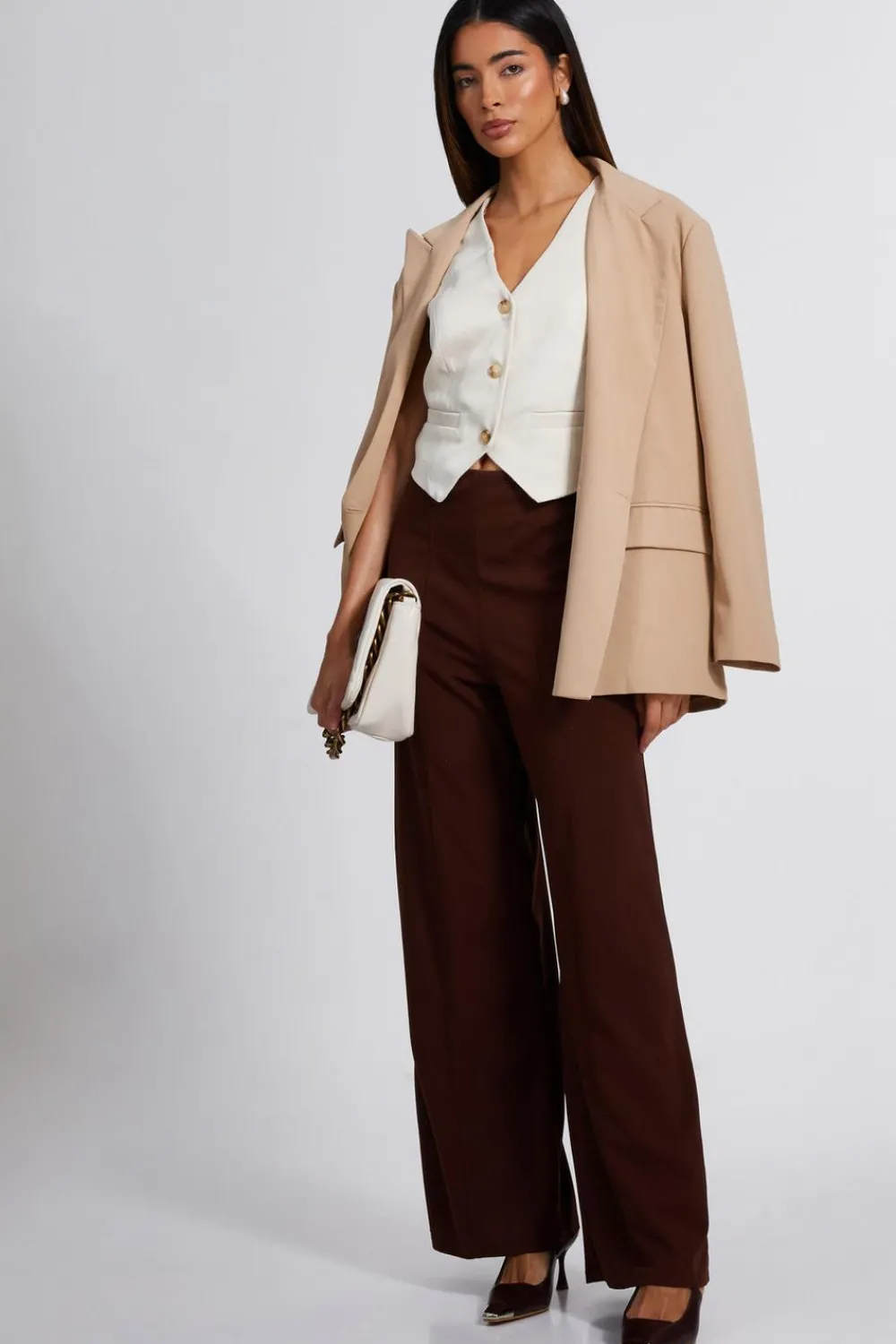 Quiz Trousers|Casual Clothing>High Waist Wide Leg Trousers