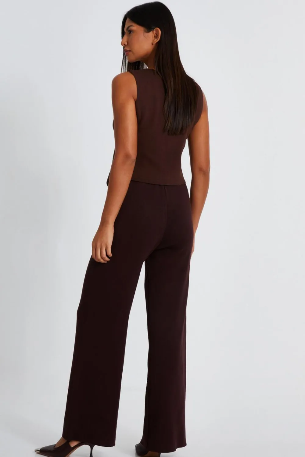 Quiz Workwear|Trousers>Knit Wide Leg Trousers