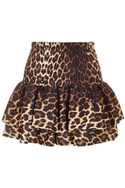 Quiz Skirts|Casual Clothing>Brown Leopard Print Frill Mini Skirt