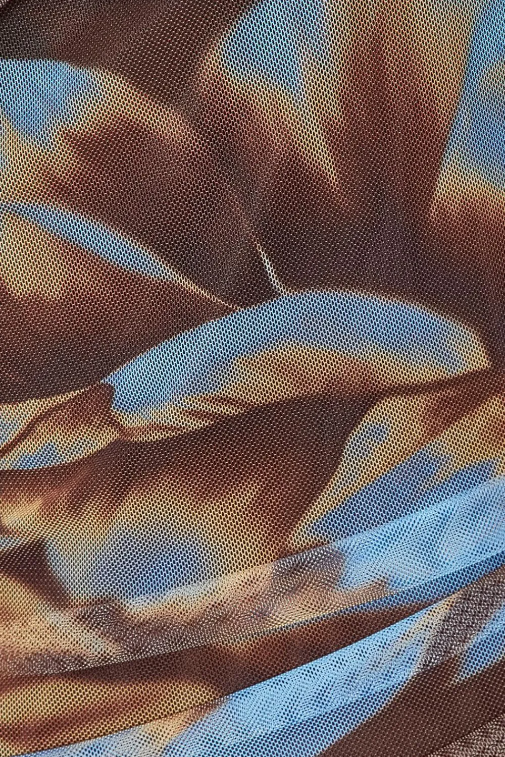 Quiz Going Out Tops|Day Tops>Brown Mesh Floral Top