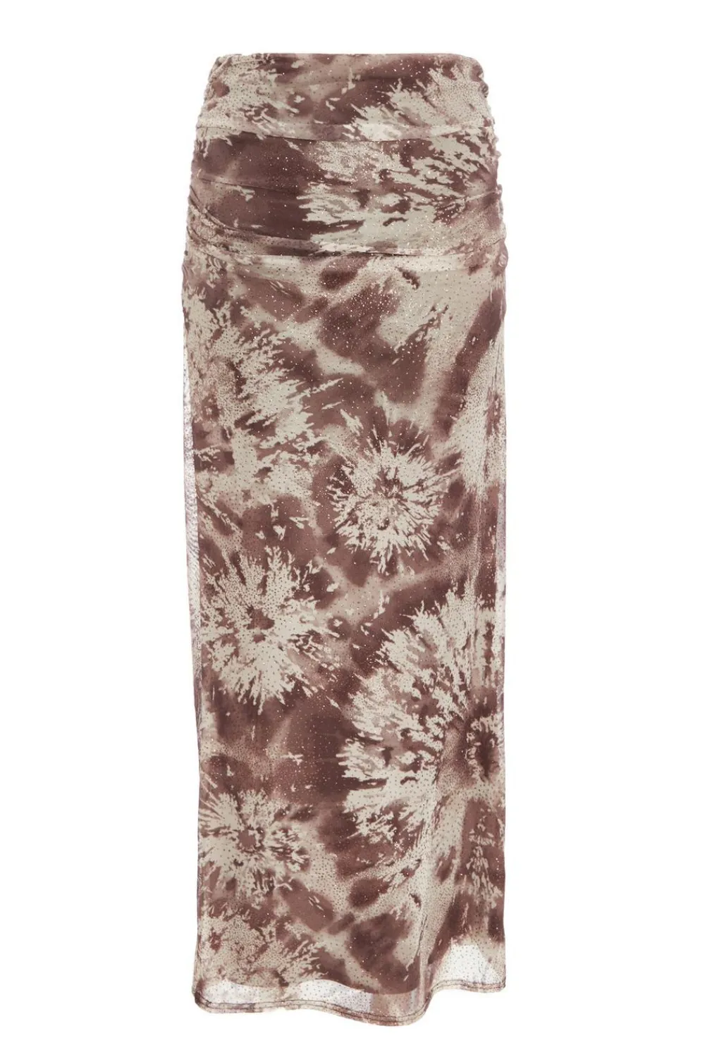 Quiz Going Out>Brown Mesh Marble Print Midaxi Skirt