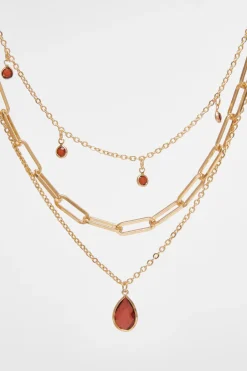 Quiz Jewellery>Brown Multi Stone Layered Necklace
