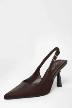 Quiz Heels|Day At The Races>Patent Sling Back Court Heels