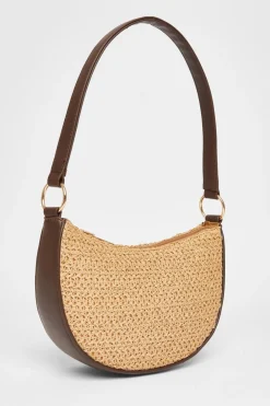 Quiz Holiday Accessories|Bags>Brown Raffia Shoulder Bag