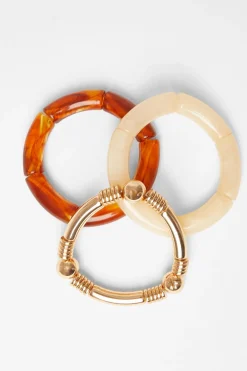 Quiz Jewellery|Holiday Accessories>Brown Resin Bracelet Set