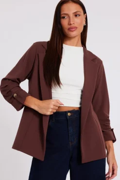 Quiz Workwear|Jackets & Coats>Ruched Sleeve Blazer