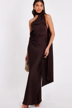 Quiz Prom Dresses|Prom & Ball>Satin Wrap Neck Maxi Dress