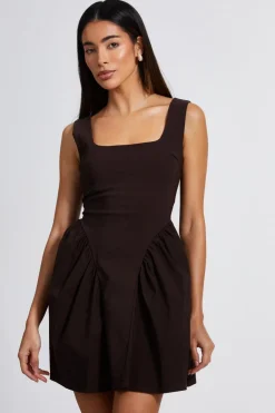 Quiz Casual Clothing|Mini Dresses>Brown Scoop Back Skater Dress