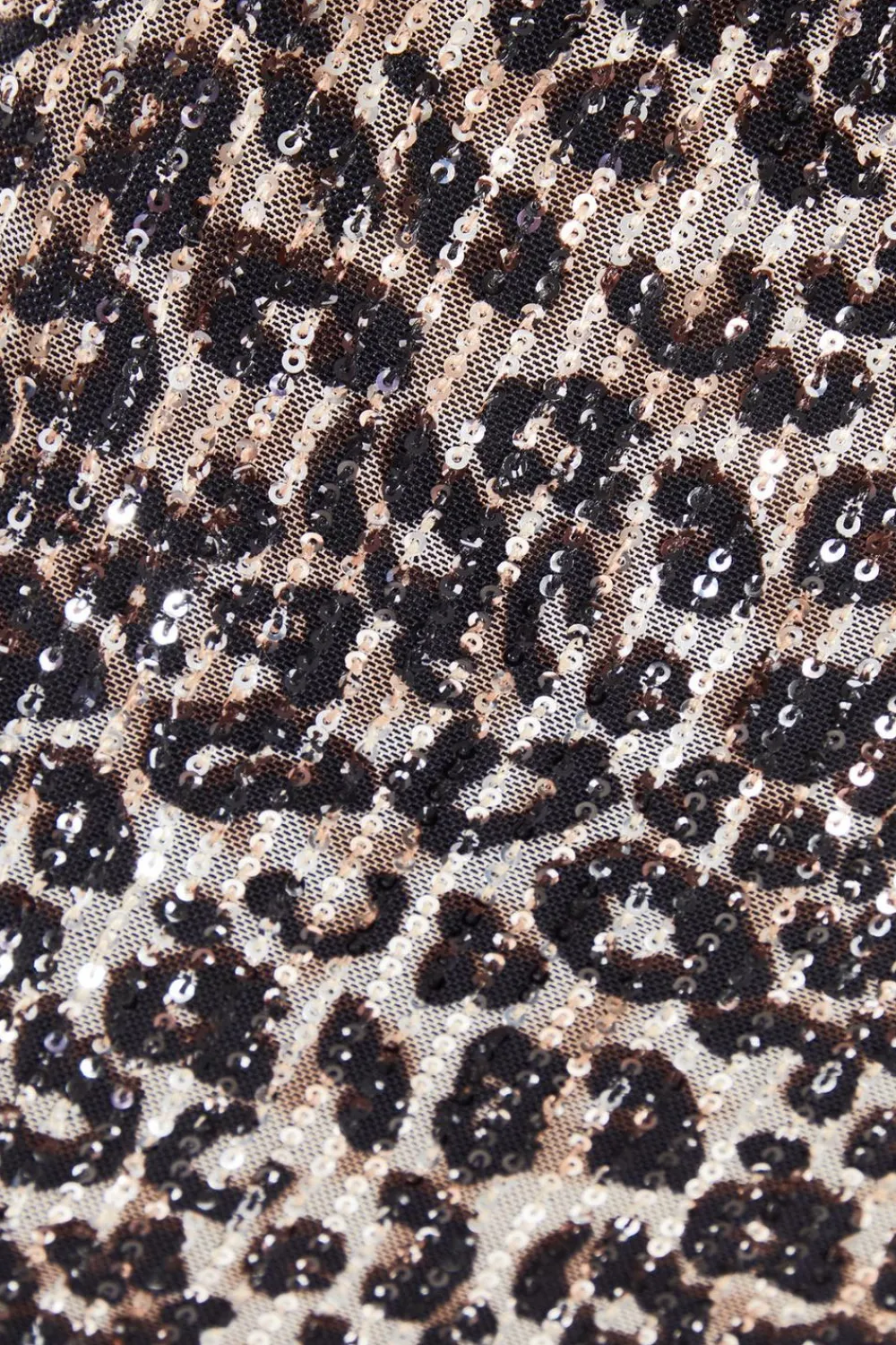 Quiz Skirts|Co-Ords>Brown Sequin Leopard Print Mini Skirt