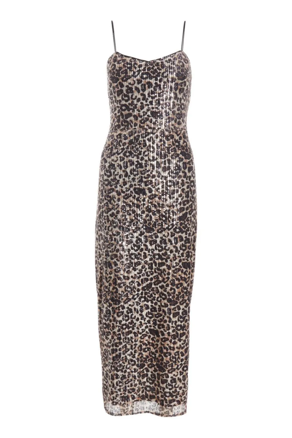 Quiz Midi Dresses|Maxi Dresses>Brown Sequin Leopard Print Midaxi Dress