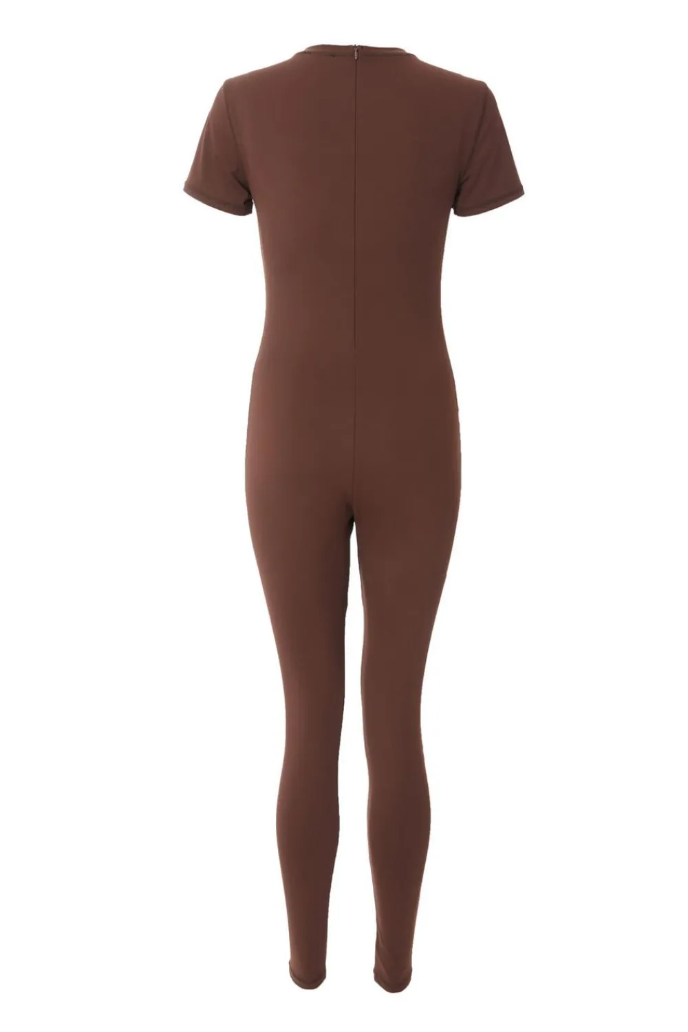 Quiz Summer Jumpsuits|Summer Clothes>Brown Short Sleeve Unitard