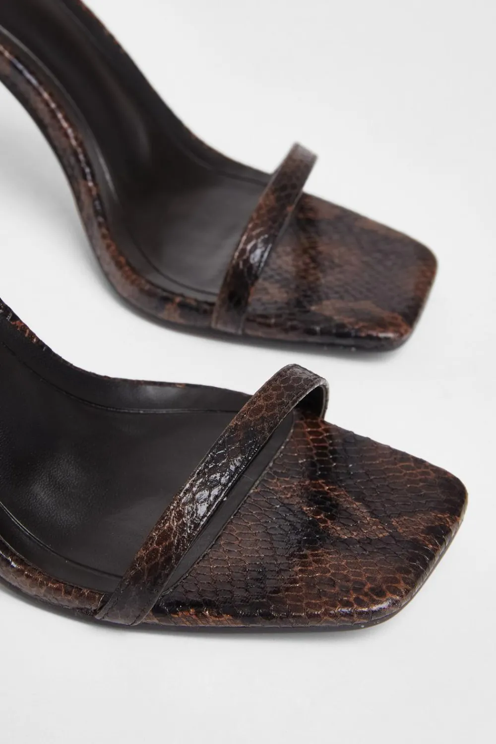 Quiz Heels>Snake Print Barely There Heels