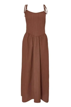 Quiz Summer Clothes|Holiday>Brown Textured Midi Dress