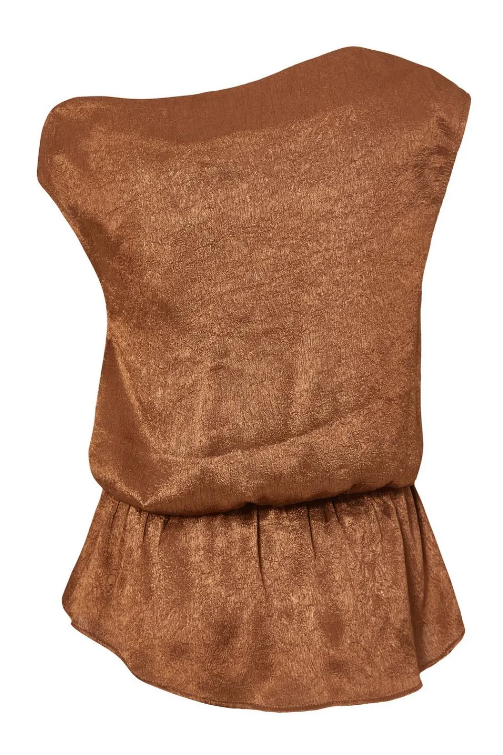 Quiz Going Out Tops|Tops>Brown Textured Satin Top