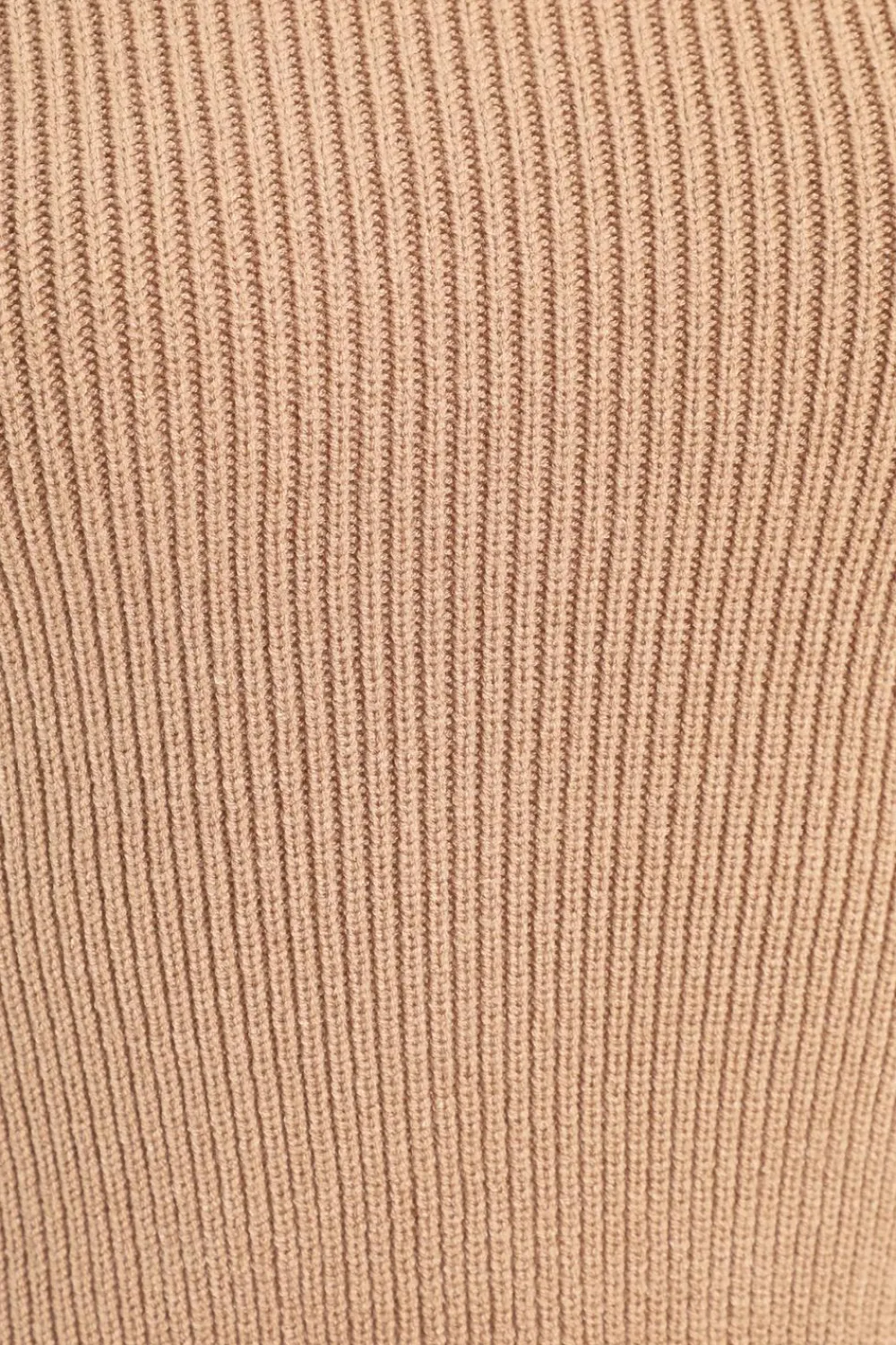 Quiz Tops|Knitwear>Camel Knitted Turtle Neck Crop Jumper