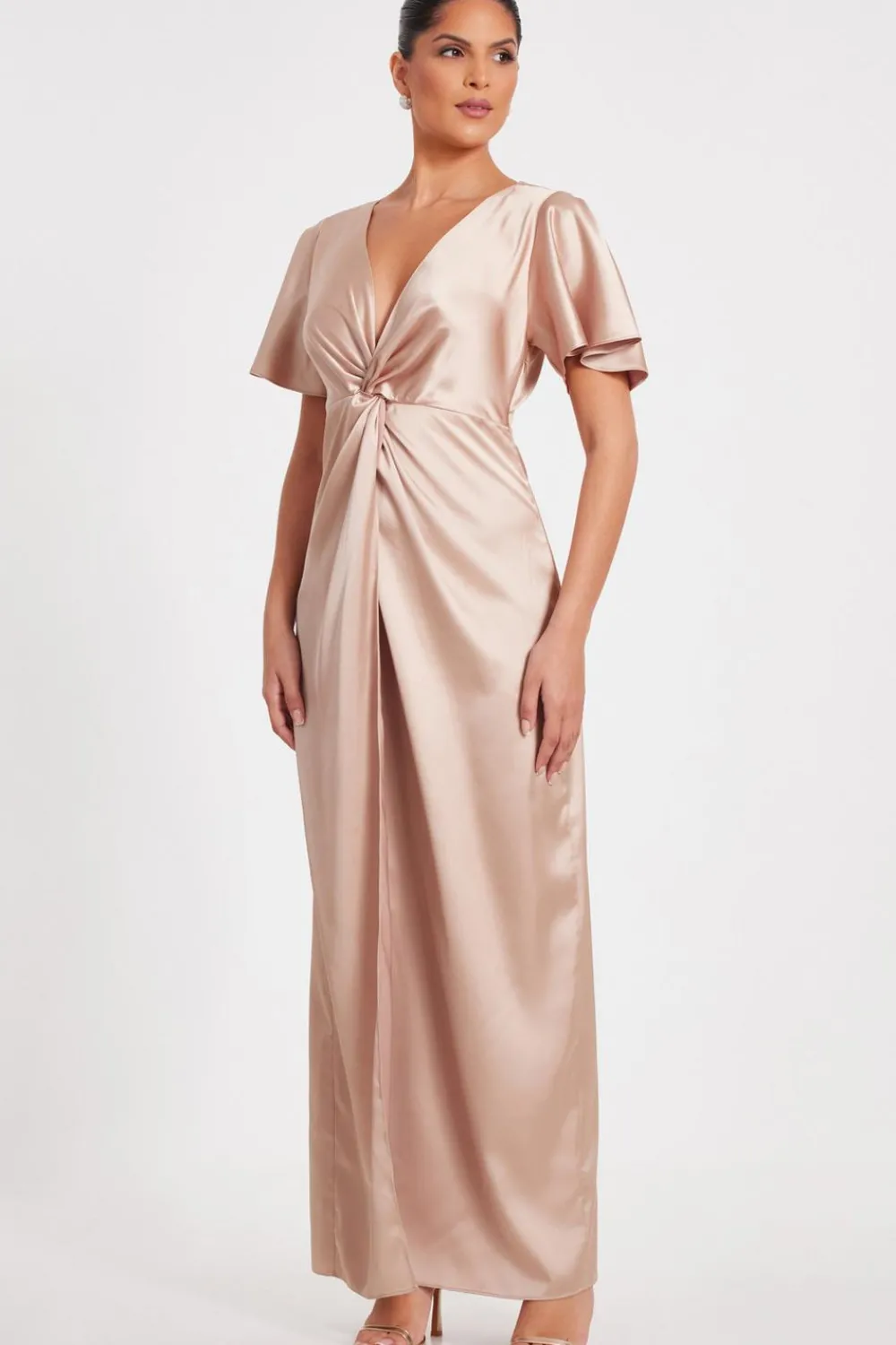 Quiz Evening Dresses|Christening Guest>Knot Front Maxi Dress