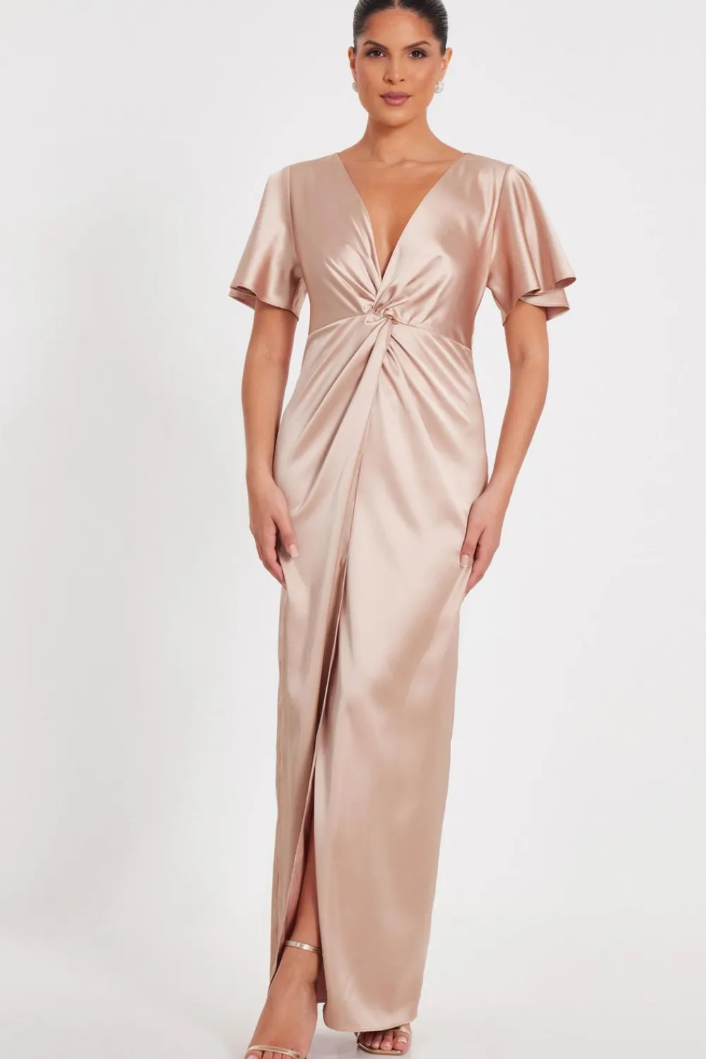Quiz Evening Dresses|Christening Guest>Knot Front Maxi Dress