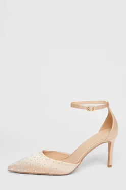 Quiz Occasion Shoes|Heels>Satin Diamante Court Heels