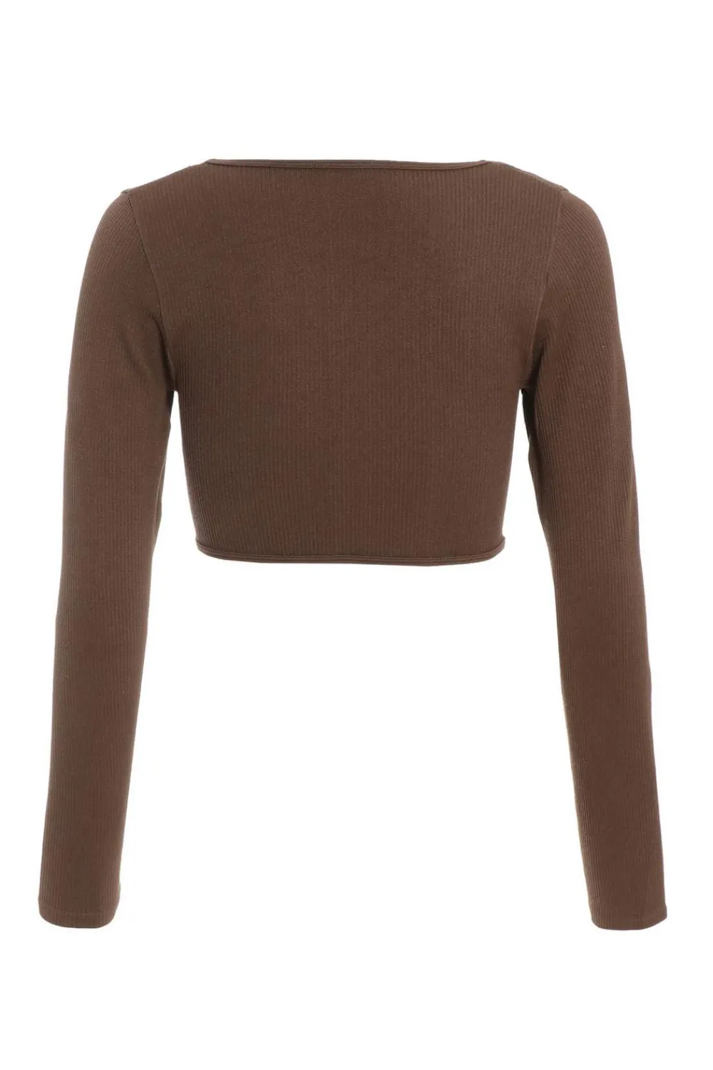 Quiz Day Tops|Crop Tops>Chocolate Ribbed Crop Top