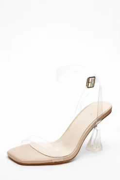 Quiz Occasion Shoes|Heels>Clear Flared Heeled Sandals