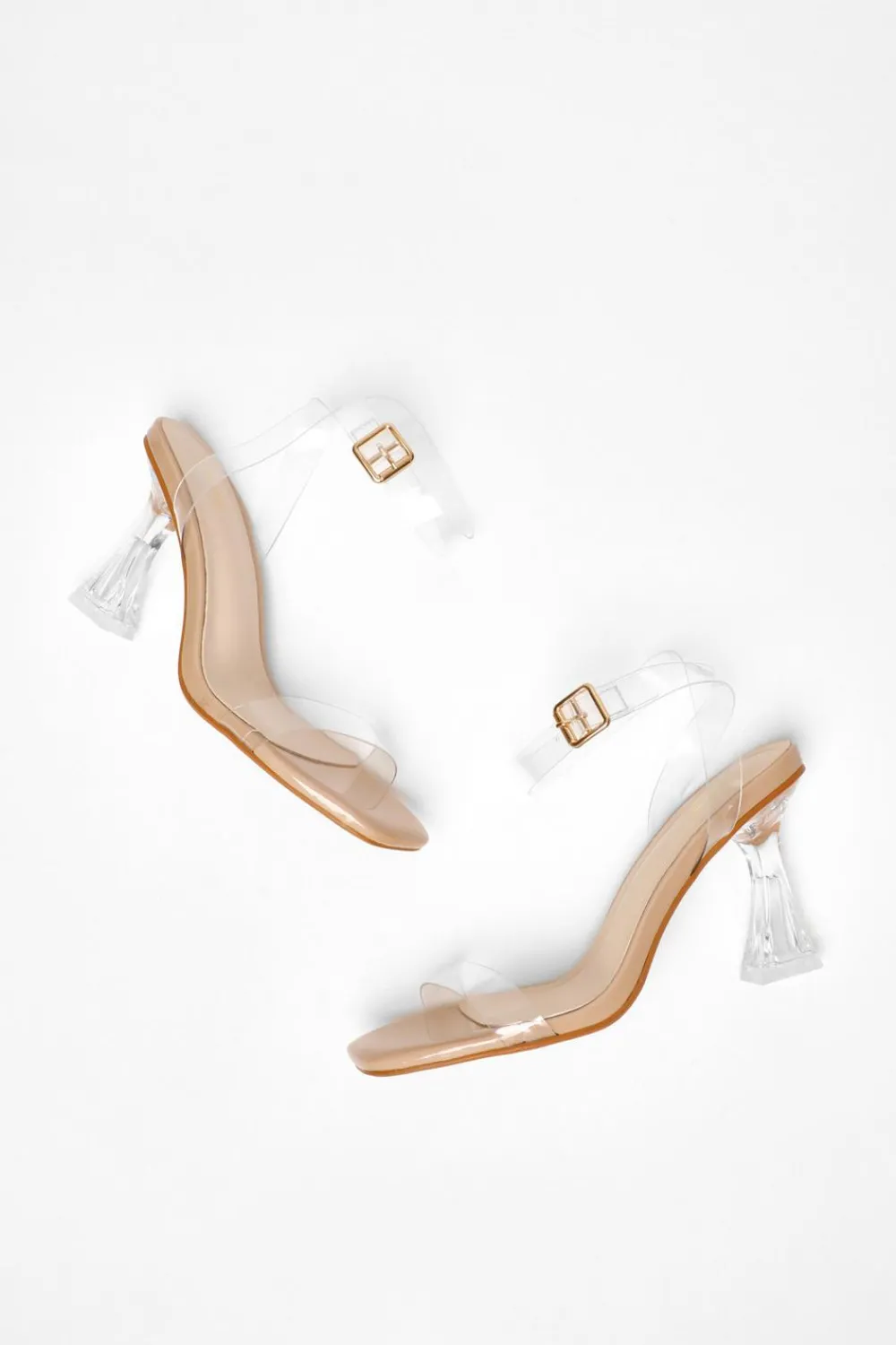 Quiz Occasion Shoes|Heels>Clear Flared Heeled Sandals