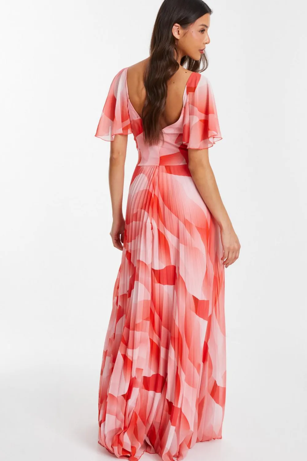 Quiz Prom Dresses|Prom & Ball>Coral Chiffon Pleated Maxi Dress