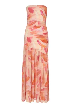 Quiz Summer Clothes|Holiday>Coral Mesh Floral Midaxi Dress