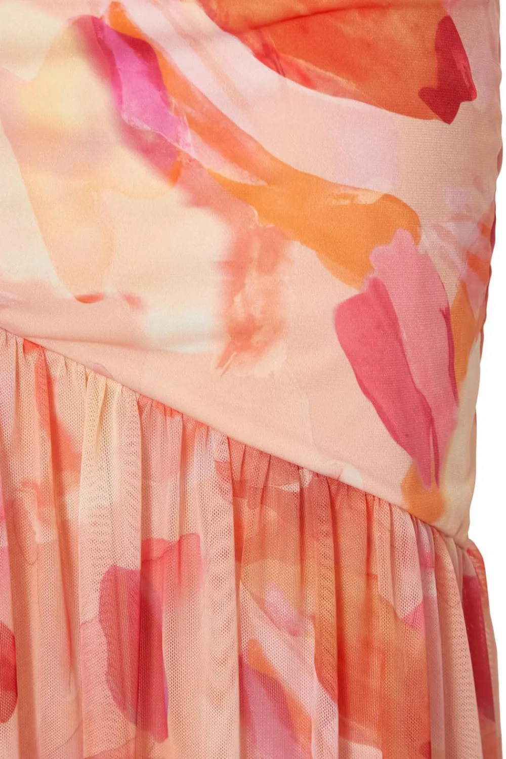Quiz Summer Clothes|Holiday>Coral Mesh Floral Midaxi Dress