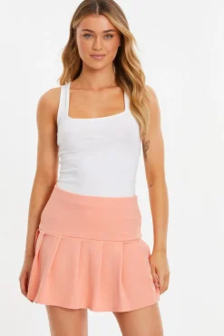 Quiz Skirts|Casual Clothing>Coral Pleated Mini Skirt