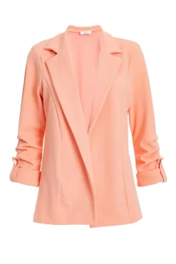 Quiz Workwear|Modest>Coral Ruched Sleeve Blazer
