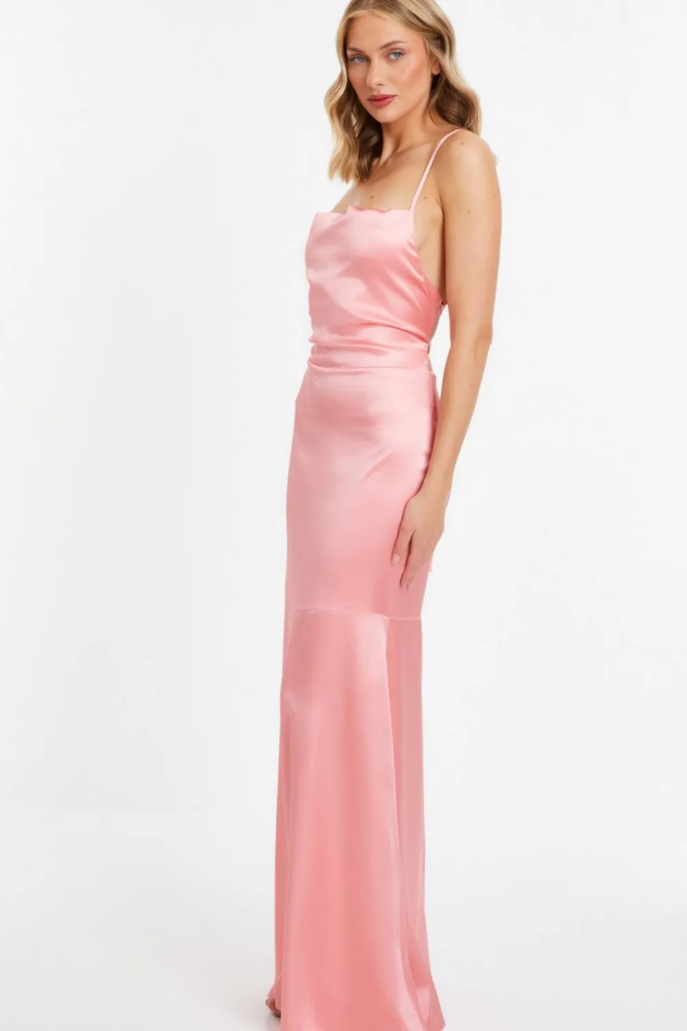 Quiz Prom Dresses|Prom & Ball>Satin Cross Back Maxi Dress