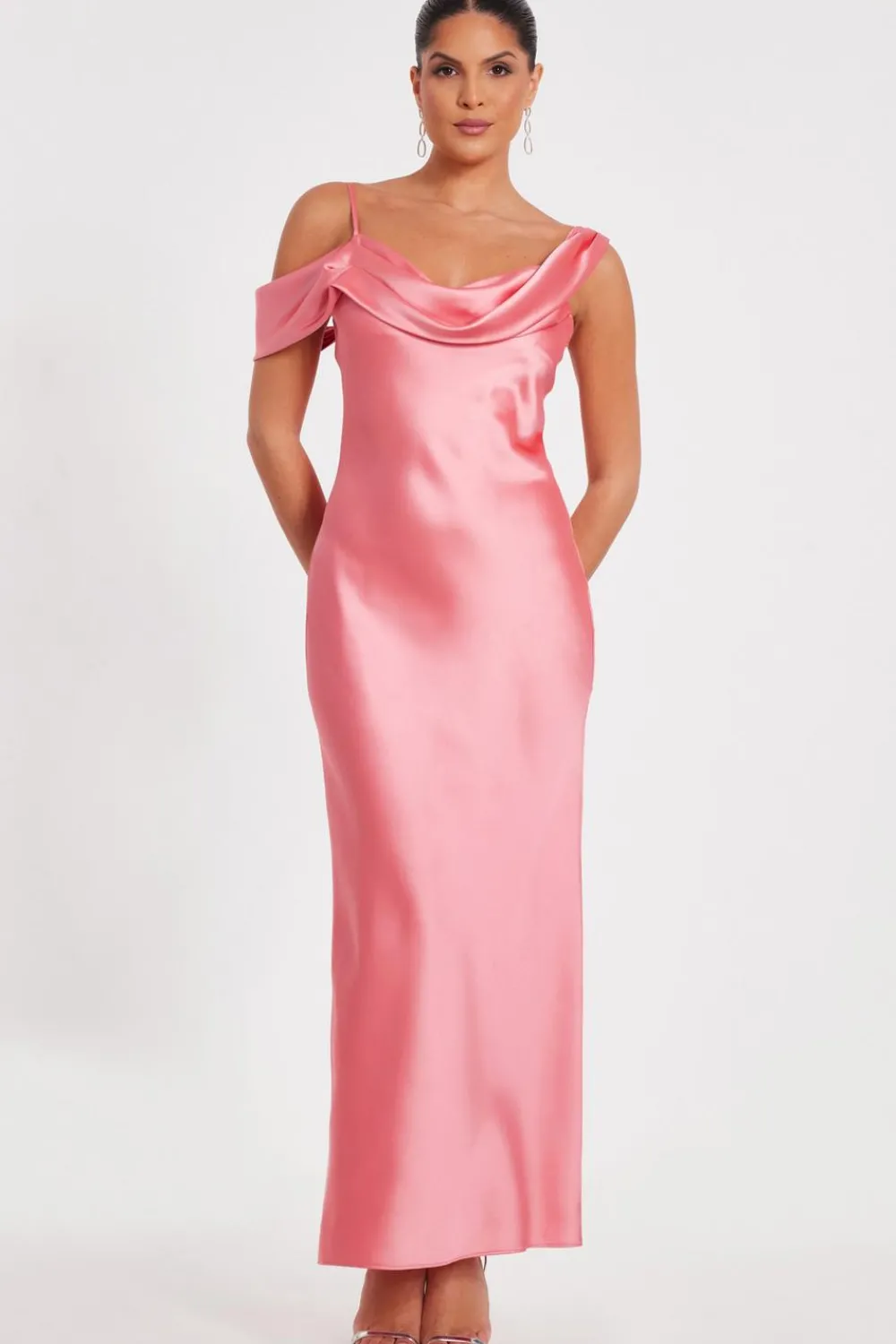 Quiz Prom Dresses|Prom & Ball>Satin Drop Shoulder Maxi Dress