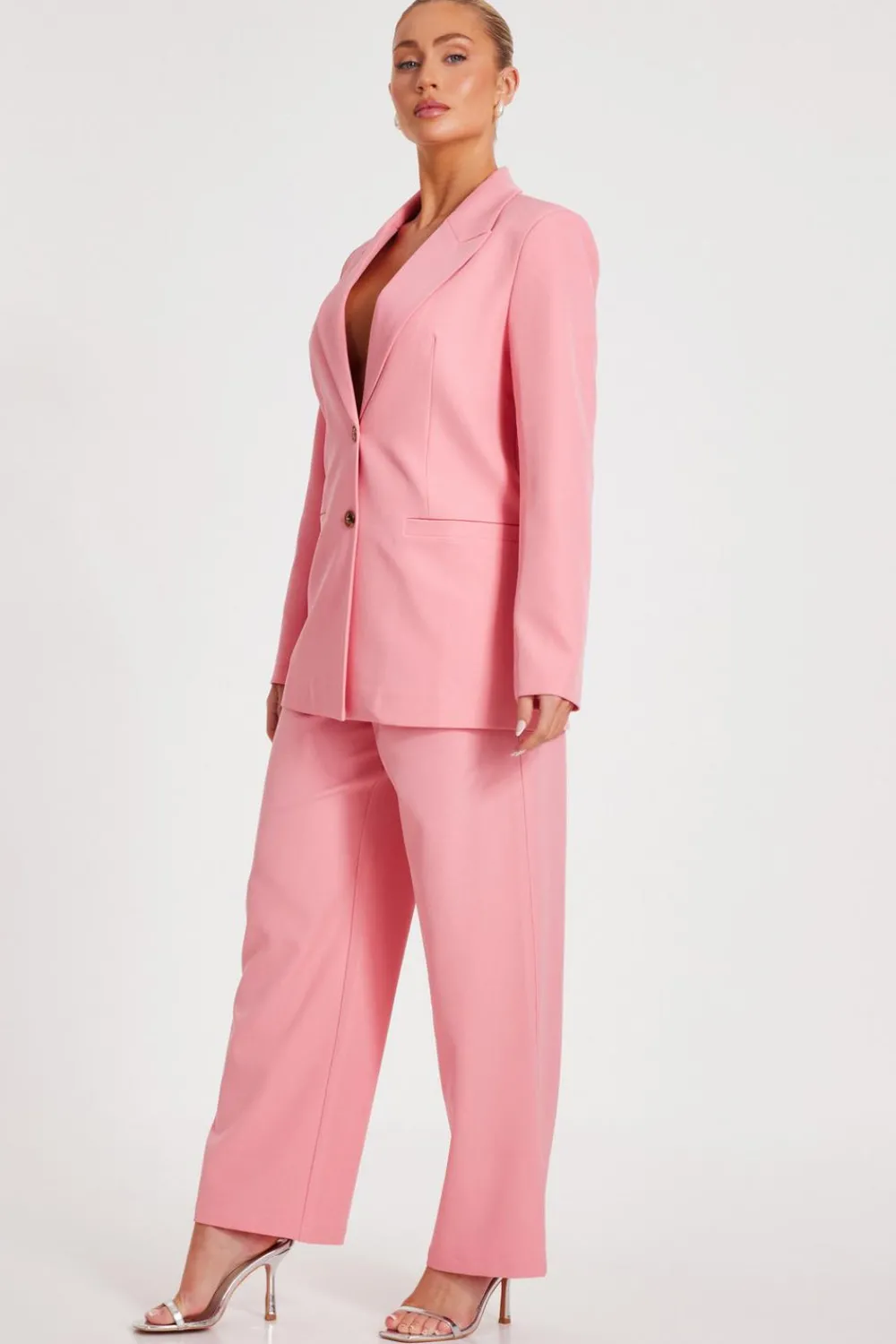 Quiz Day At The Races|Christening Guest>Coral Wide Leg Tailored Trousers