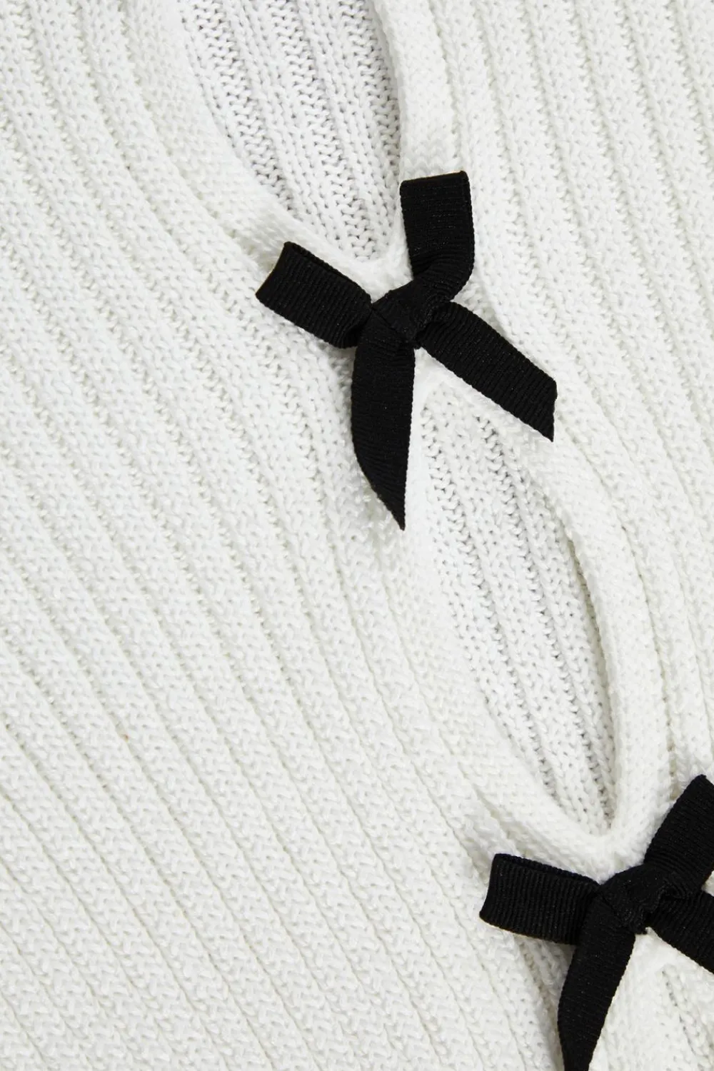 Quiz Knitwear|Casual Clothing>Cream Bow Front Cropped Jumper