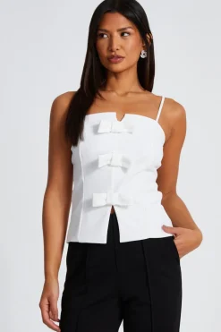 Quiz Going Out Tops|Day Tops>Bow Front Strappy Top
