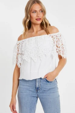 Quiz Summer Tops|Day Tops>Crochet Bardot Top