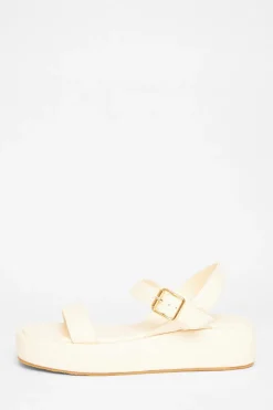 Quiz Sandals|Holiday Shoes>Faux Leather Flatform Sandals