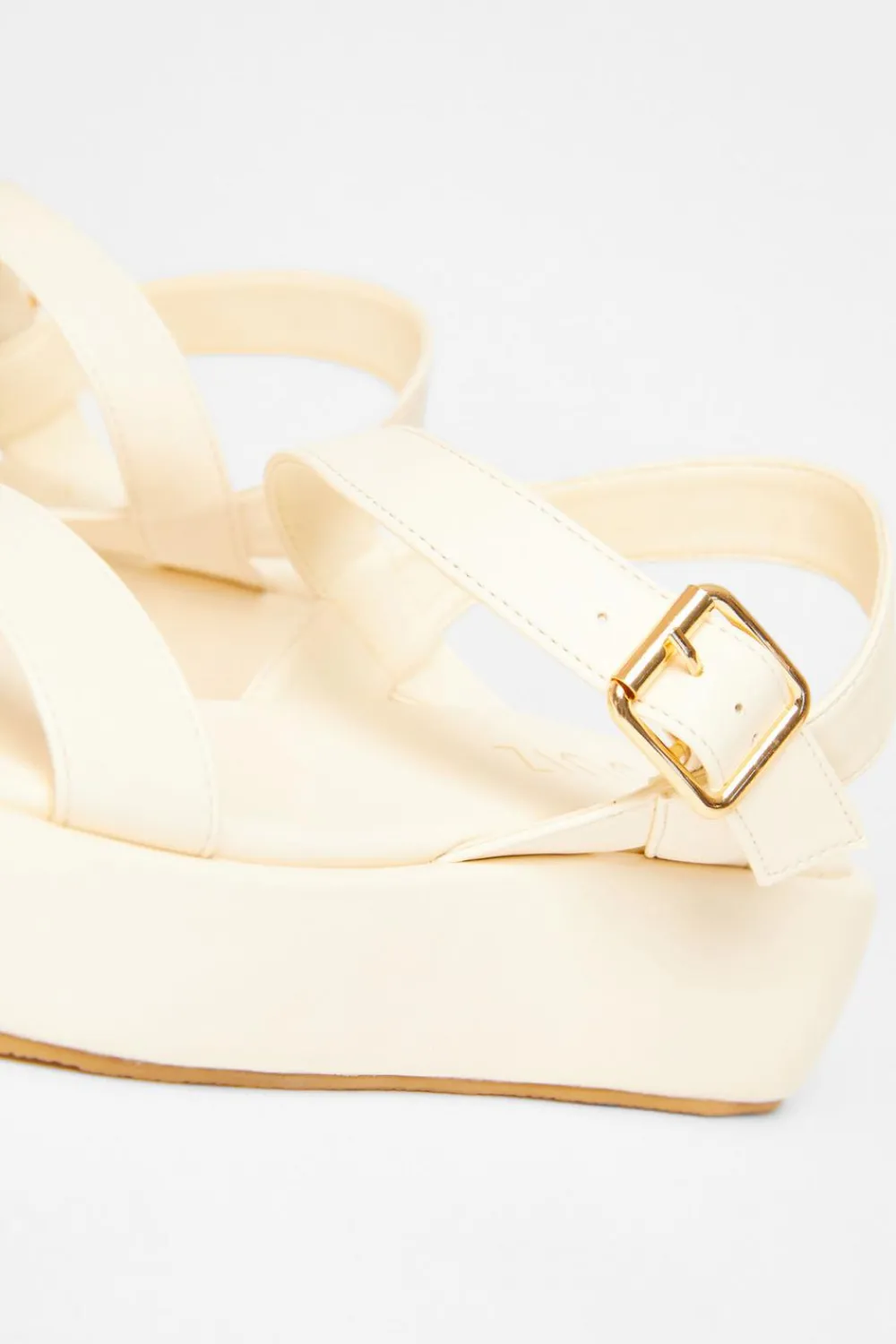 Quiz Sandals|Holiday Shoes>Faux Leather Flatform Sandals