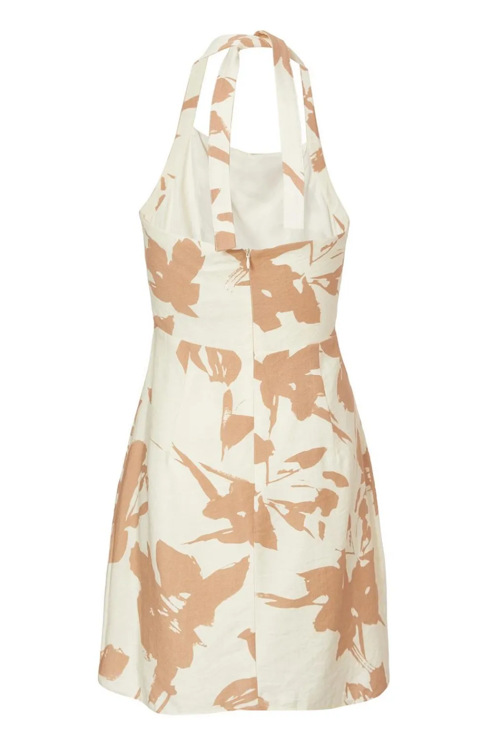 Quiz Summer Clothes|Holiday>Cream Floral Halter Neck Dress