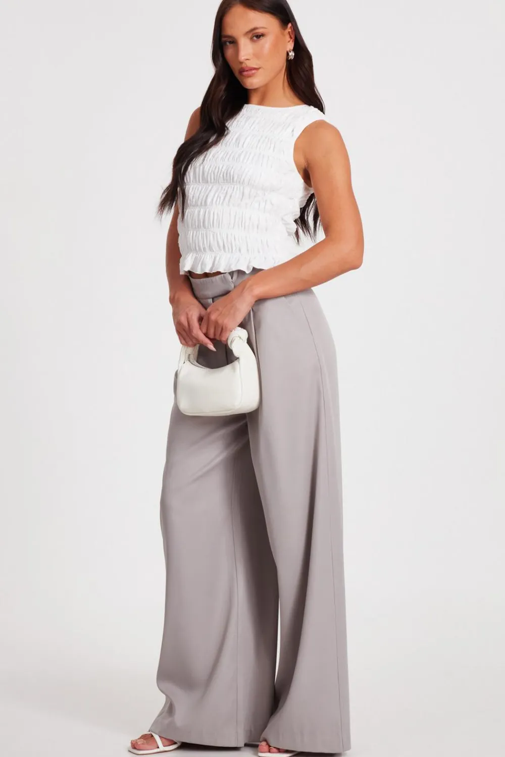 Quiz Summer Tops|Going Out Tops>Jacquard Gathered Top