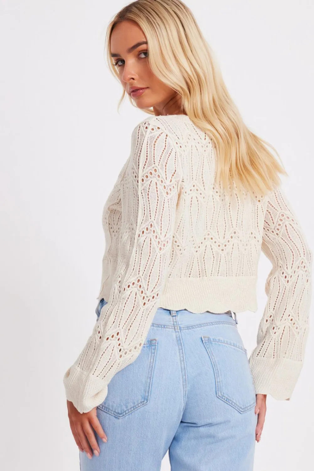 Quiz Summer Clothes|Knitwear>Knit Cropped Cardigan