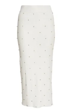 Quiz Skirts|Knitwear>Cream Knit Diamante Midi Skirt